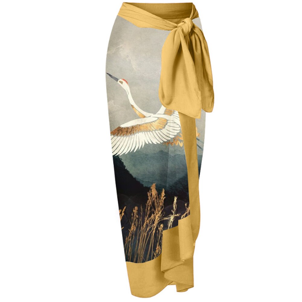 Women One Piece Swimsuit with Skirt Swimwear Cover Up Retro Holiday Beach Dress Backless Summer Elegant Surf Wear Orange