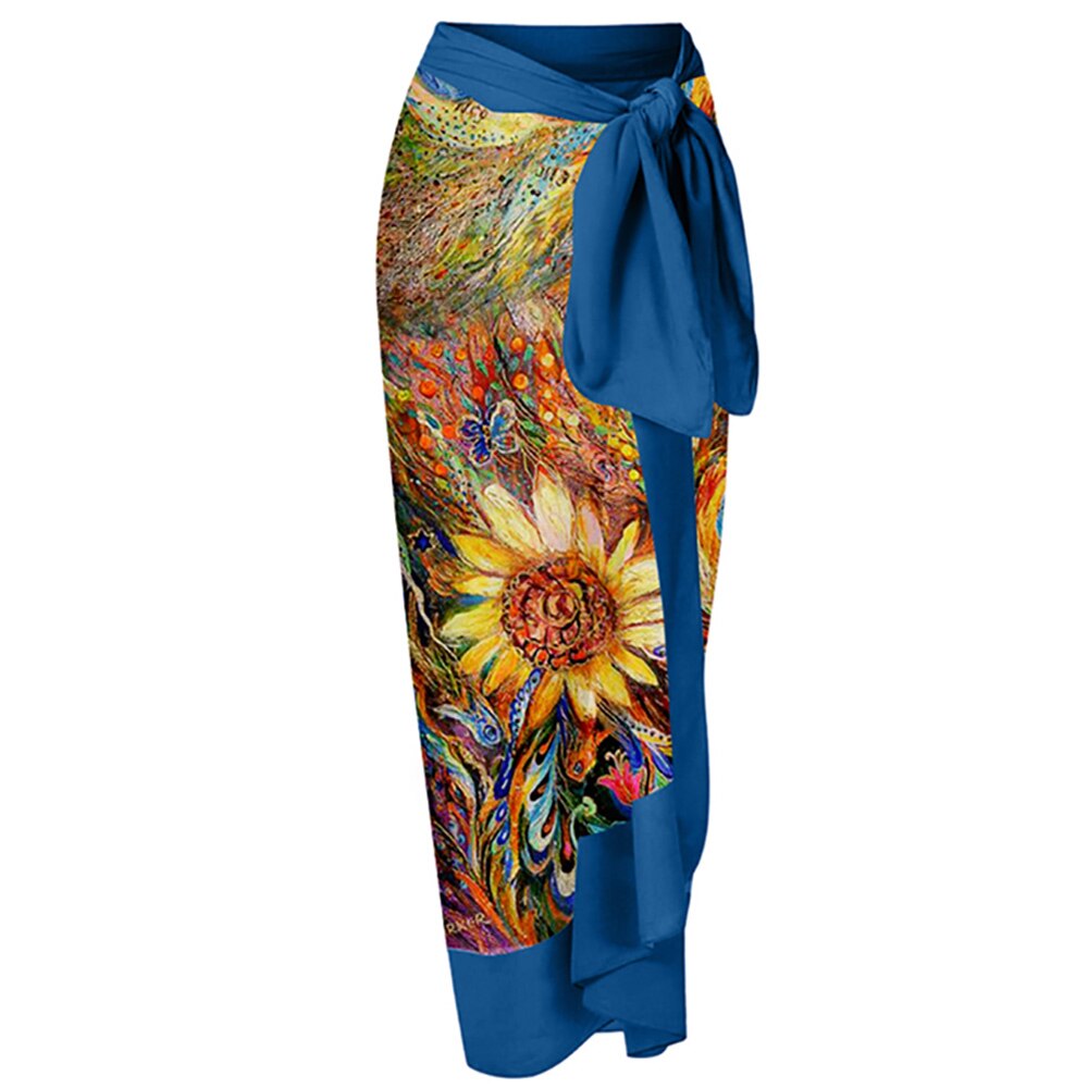 Women One Piece Swimsuit with Skirt Swimwear Cover Up Retro Holiday Beach Dress Backless Summer Elegant Surf Wear Bathing Suit Sky blue