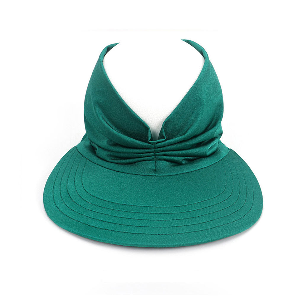 Aettechgd 2024 New Women's Summer Hat Outdoor UV Protection Sun Visor Hat Empty Top Hat Travel Seaside Beach Hat Sunscreen Green
