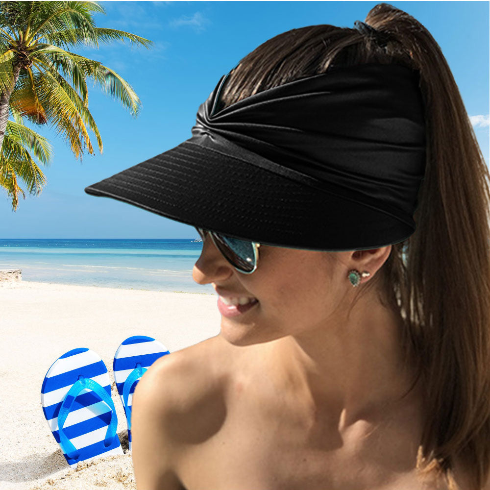 Aettechgd 2024 New Women's Summer Hat Outdoor UV Protection Sun Visor Hat Empty Top Hat Travel Seaside Beach Hat Sunscreen