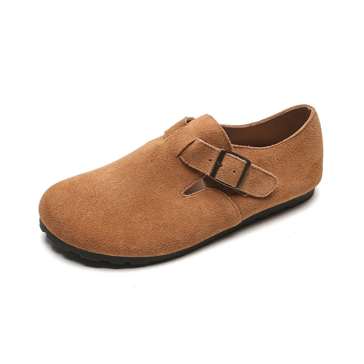 2023 Spring and Autumn Women’s Flat Shoes Genuine cowhide Fashion mary jane Ladies casual leather shoes boat shoes Brown