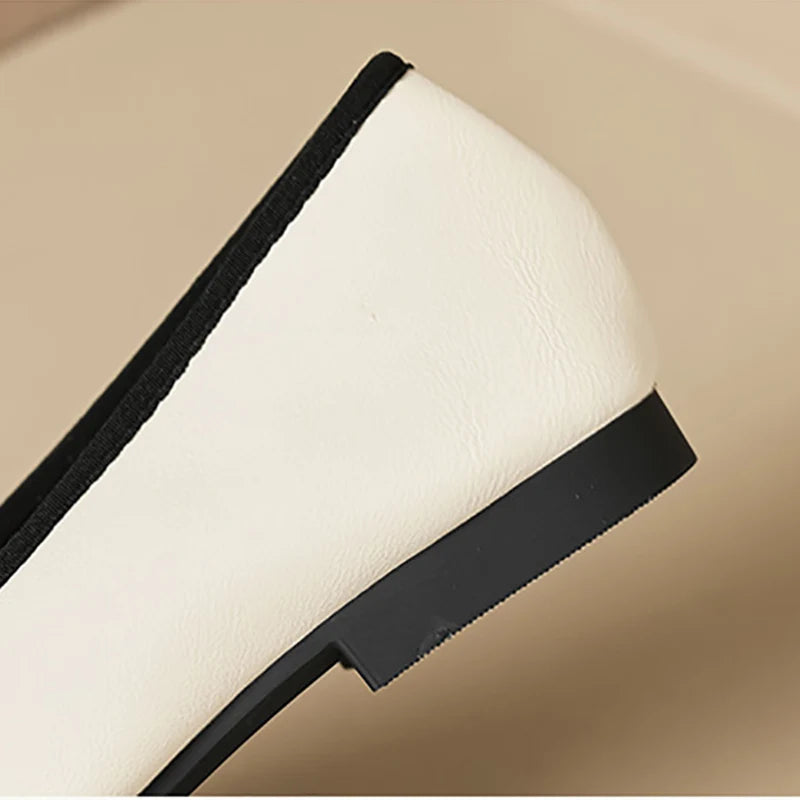 2023 spring and autumn women's shoes Korean style work and party wear Ladies' casual flats mary jane boat shoes Large size 41-43