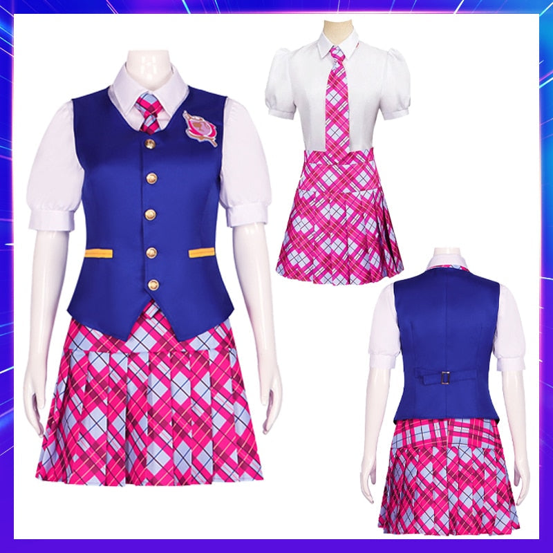 Anime Movie Barbie Costume For Women Margot Robbie Delancy Cospaly Girl JK Uniform Halloween Carnival Party Ladies Dresses Set