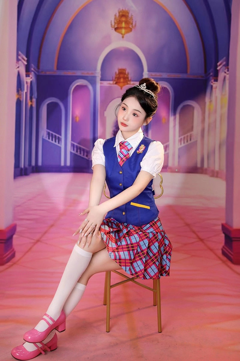 Anime Movie Barbie Costume For Women Margot Robbie Delancy Cospaly Girl JK Uniform Halloween Carnival Party Ladies Dresses Set