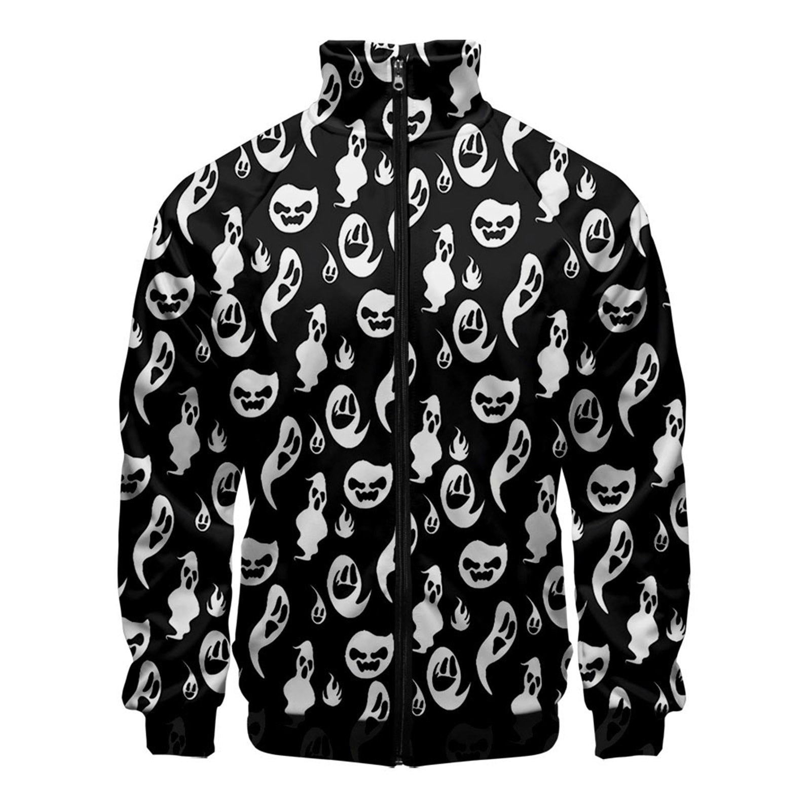 Athletic Hoodless Sweetshirts Halloween Jacket Lightweight Softshell Coat Relaxation Sportwear Zipper Male Tops Fleece Sweaters