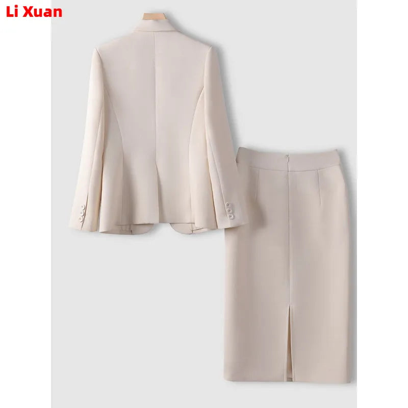 Autumn Formal Blazer Skirt Sets Outfits Korean Female Business Womens Office Ladies Work Jacket Suit 2-piece Set 2024 Winter New