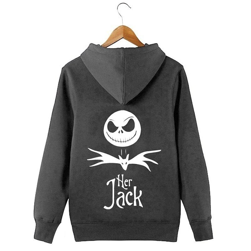 Autumn Jack and Sally Couple Hoodies Halloween Before Christmas Jackets Man Women Couple Hoody