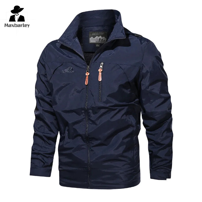 Autumn Men Outdoor Windproof Jackets Hooded Windbreaker Coat Camping Fishing Tactical Military Male Breathable Casual Jacket 5XL