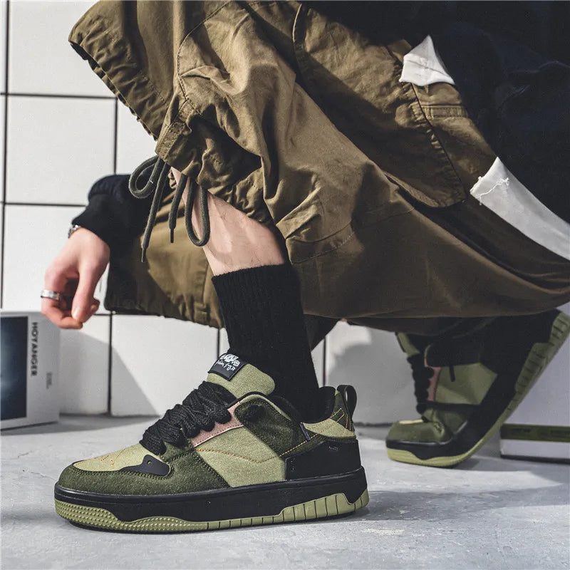 Autumn Men's Shoes Versatile Niche Trendy Sports Shoes Color Matching Thick Sole Fashion Casual Shoes