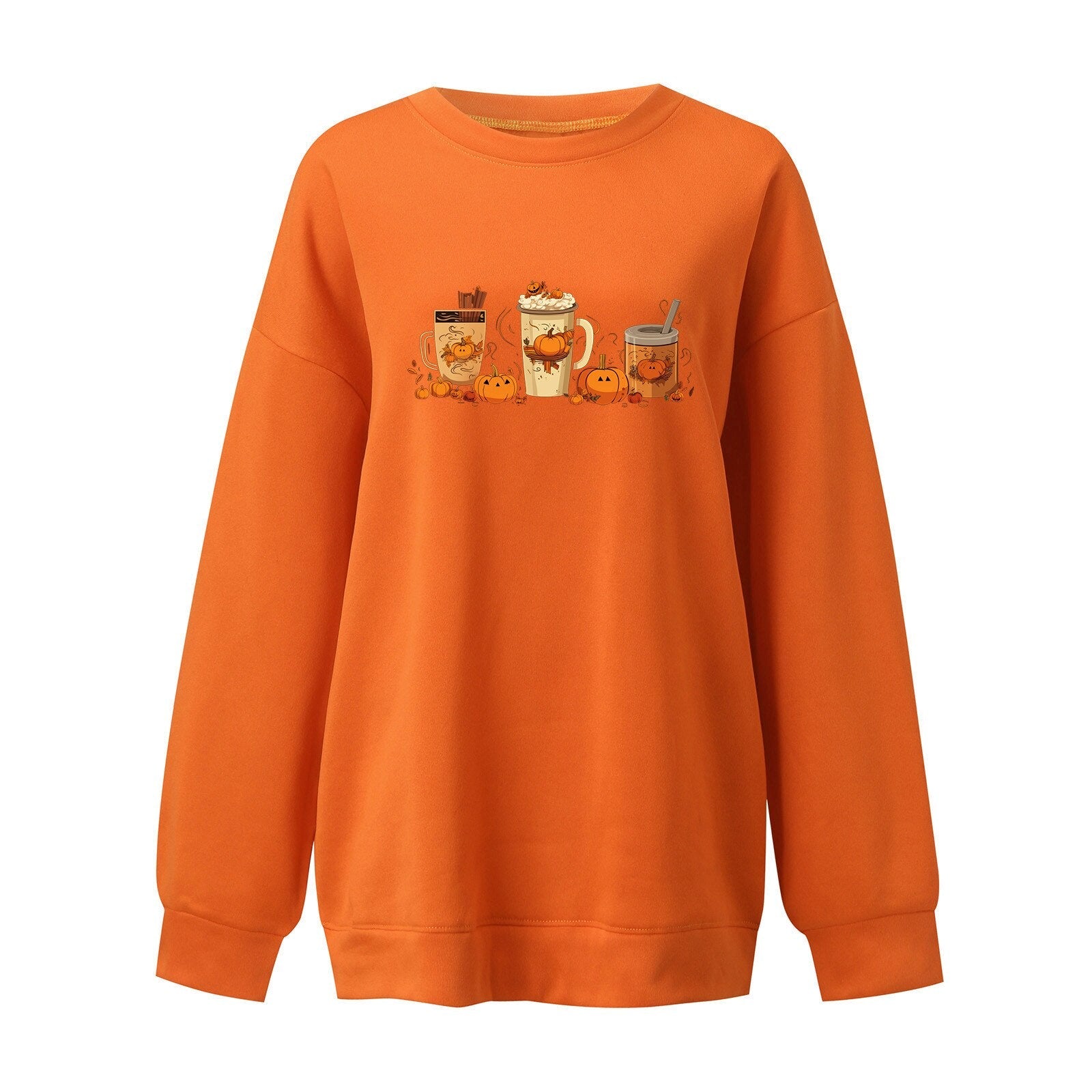 Autumn Winter Hoodless Sweatshirt Halloween Sweatshirts Printing Sweater Long Sleeve Women Sweatshirts Pullover Sudadera Outfits