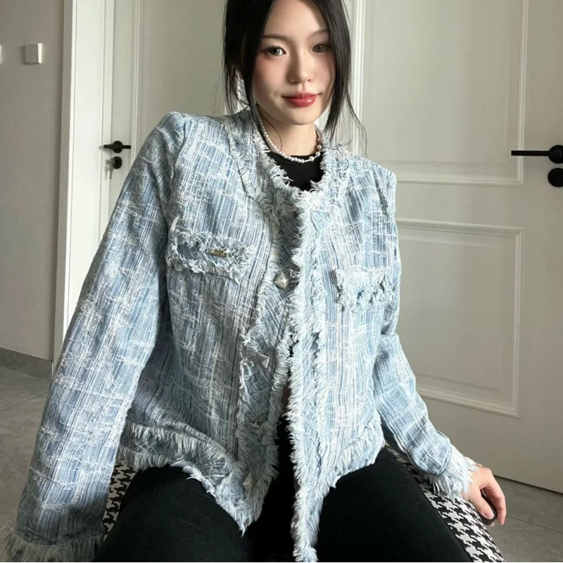 Autumn Winter New Denim Coat for Women American Street Style Baggy Denim Jacket Woman Fashion Versatile Blue Women's Coat Blue