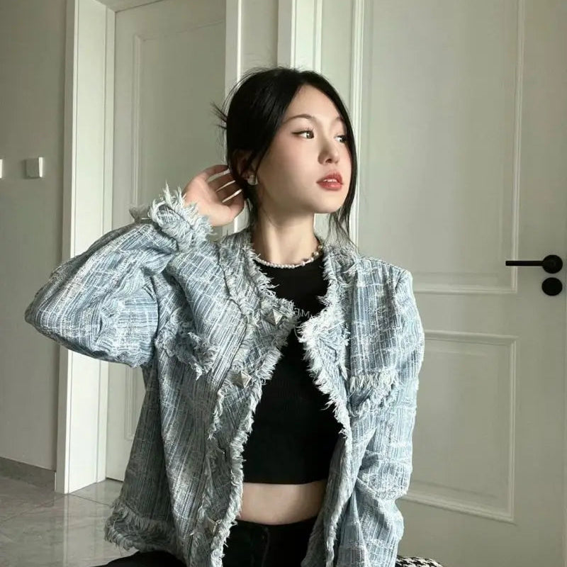 Autumn Winter New Denim Coat for Women American Street Style Baggy Denim Jacket Woman Fashion Versatile Blue Women's Coat