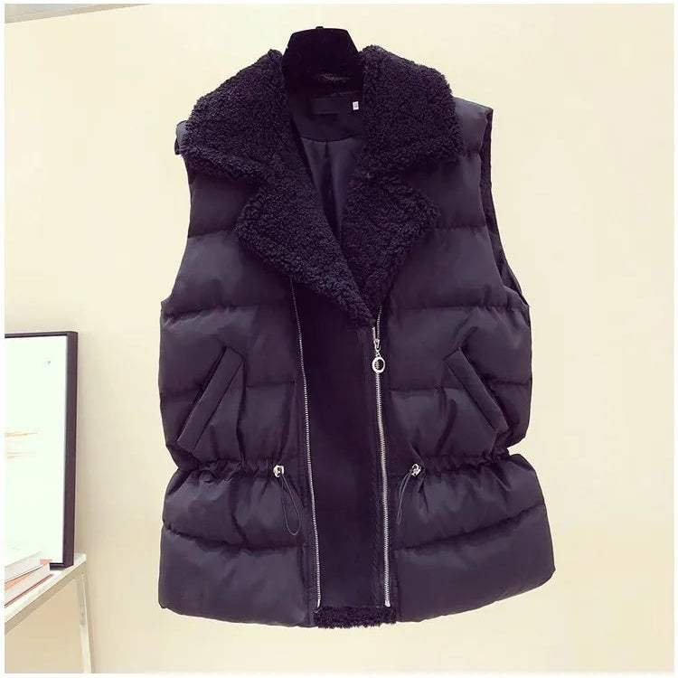 Autumn Winter New Warm Sweater 3 piece set Women Korean Fashion Sweet Heart-shaped beaded Sweater +Lamb wool vest +Pants Suits Black Vest