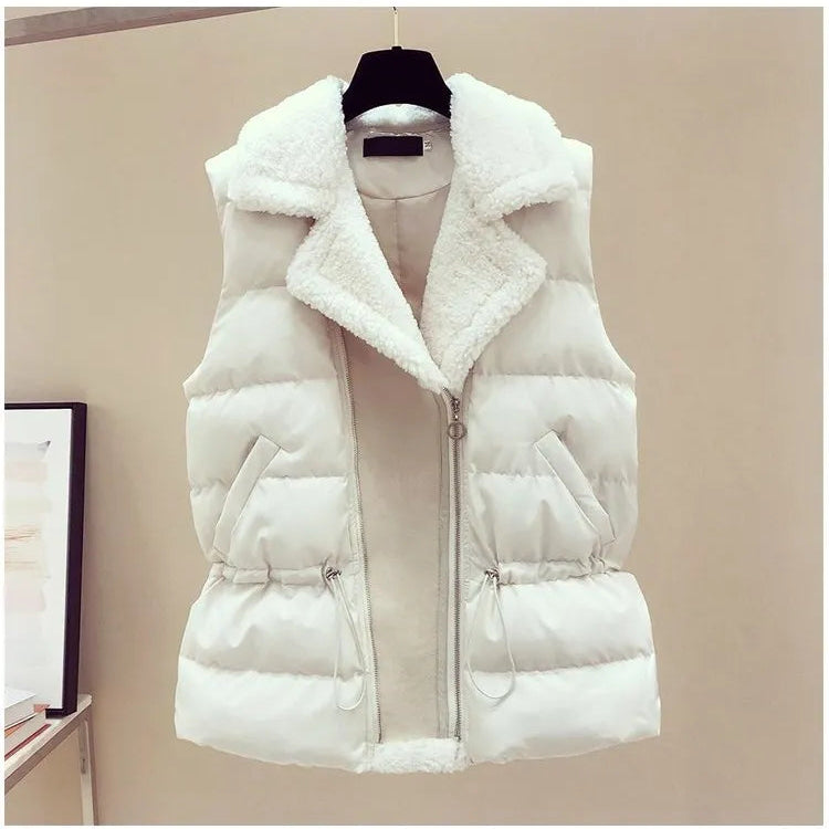 Autumn Winter New Warm Sweater 3 piece set Women Korean Fashion Sweet Heart-shaped beaded Sweater +Lamb wool vest +Pants Suits White Vest