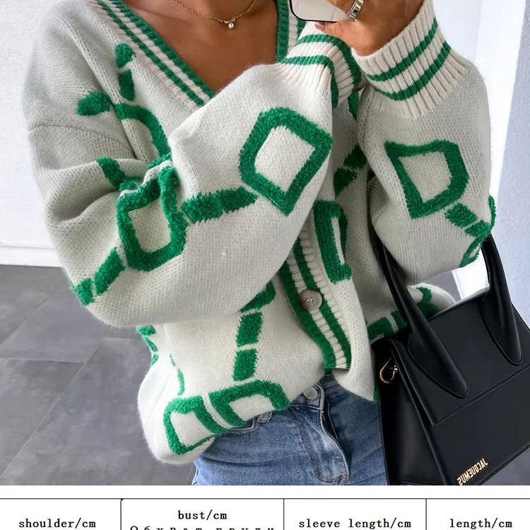 Autumn Winter Women Cardigan Knitted Sweater Jacket Warm Embroidery Fashion Knit Cardigans Coat Lady Loose Sweaters 2022 8 One Size