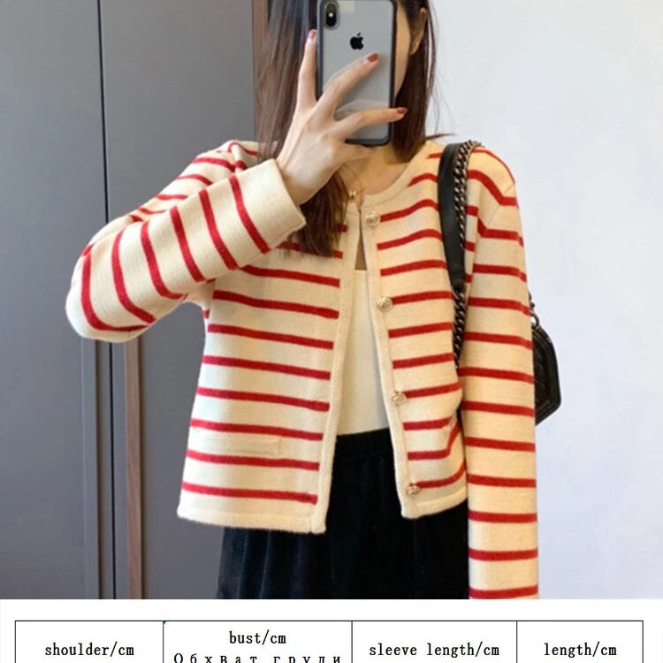 Autumn Winter Women Cardigan Knitted Sweater Jacket Warm Embroidery Fashion Knit Cardigans Coat Lady Loose Sweaters 2022 9 One Size