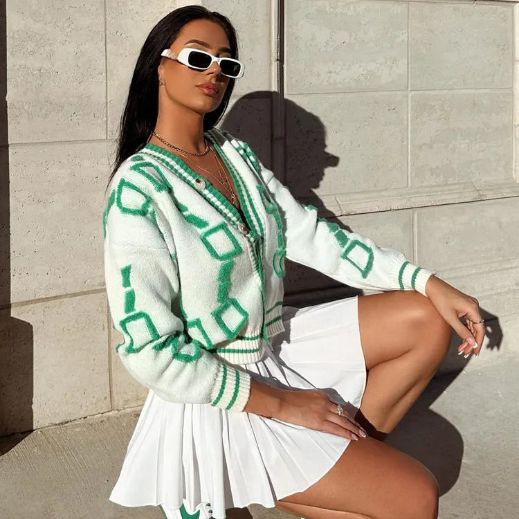 Autumn Winter Women Cardigan Knitted Sweater Jacket Warm Embroidery Fashion Knit Cardigans Coat Lady Loose Sweaters 2022