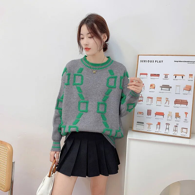 Autumn Winter Women Cardigan Knitted Sweater Jacket Warm Embroidery Fashion Knit Cardigans Coat Lady Loose Sweaters 2022 gray pullover One Size