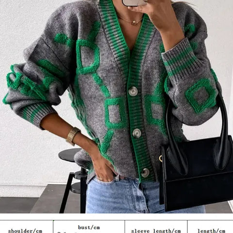 Autumn Winter Women Cardigan Knitted Sweater Jacket Warm Embroidery Fashion Knit Cardigans Coat Lady Loose Sweaters 2022 3 One Size