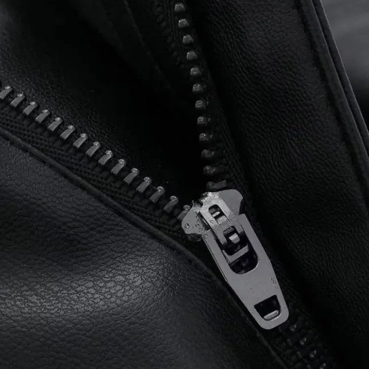 Autumn Women's Zipper Fly Lady Skirts Mujer Side Pockets Faux Leather Midi Skirt Clothing