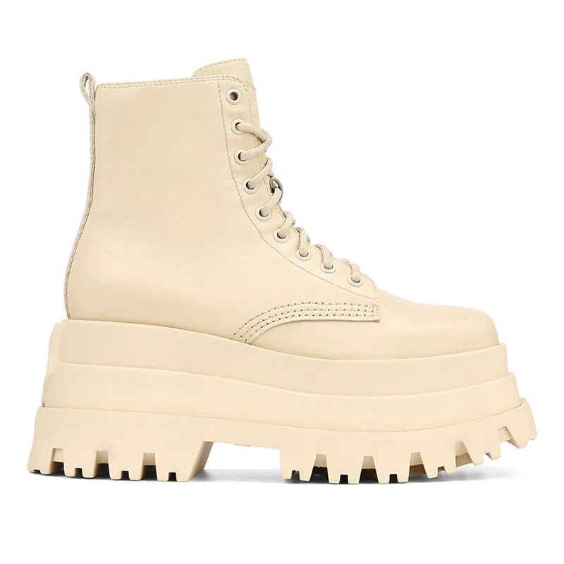 Autumn and Winter New Thick-soled Heightened Women's Boots Waterproof Platform High-heeled Short Boots Fashion Boots