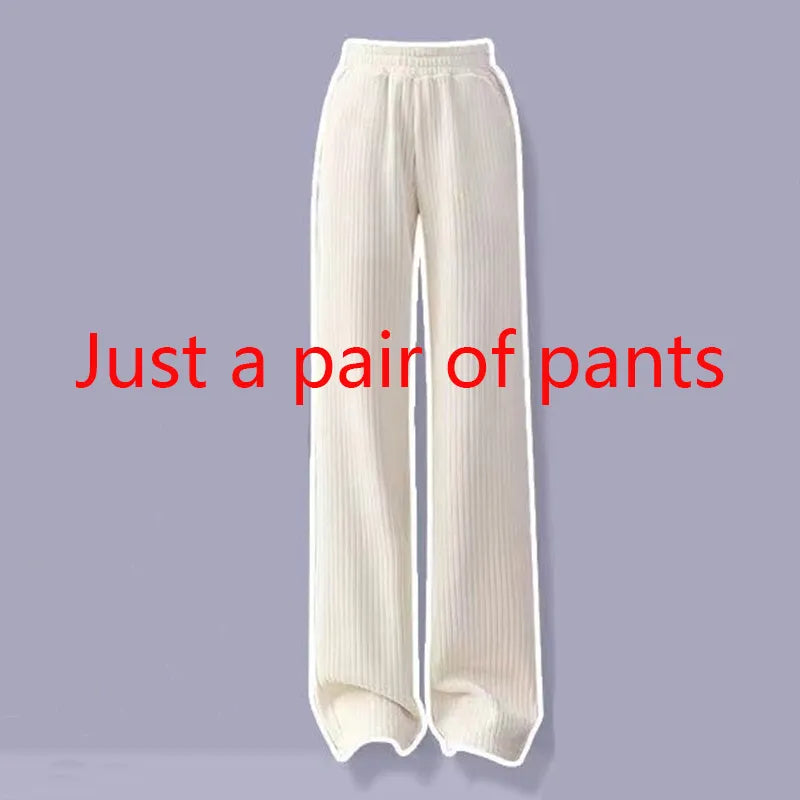 Autumn and Winter Set Women's 2024 New Korean Knitted Sweater Women's Underlay Casual Pants Three Piece Set Winter Clothes Women pants