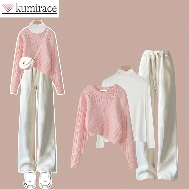  2024 Fashion Clothes Sweater Set For Women 2 Piece