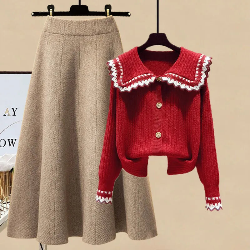 Sweetxueretro Fashion Elegant Ol 2-piece Set Vintage Style Outfits Lady  Tops & Skirt 2021 Autumn Winter - Dress Sets - AliExpress