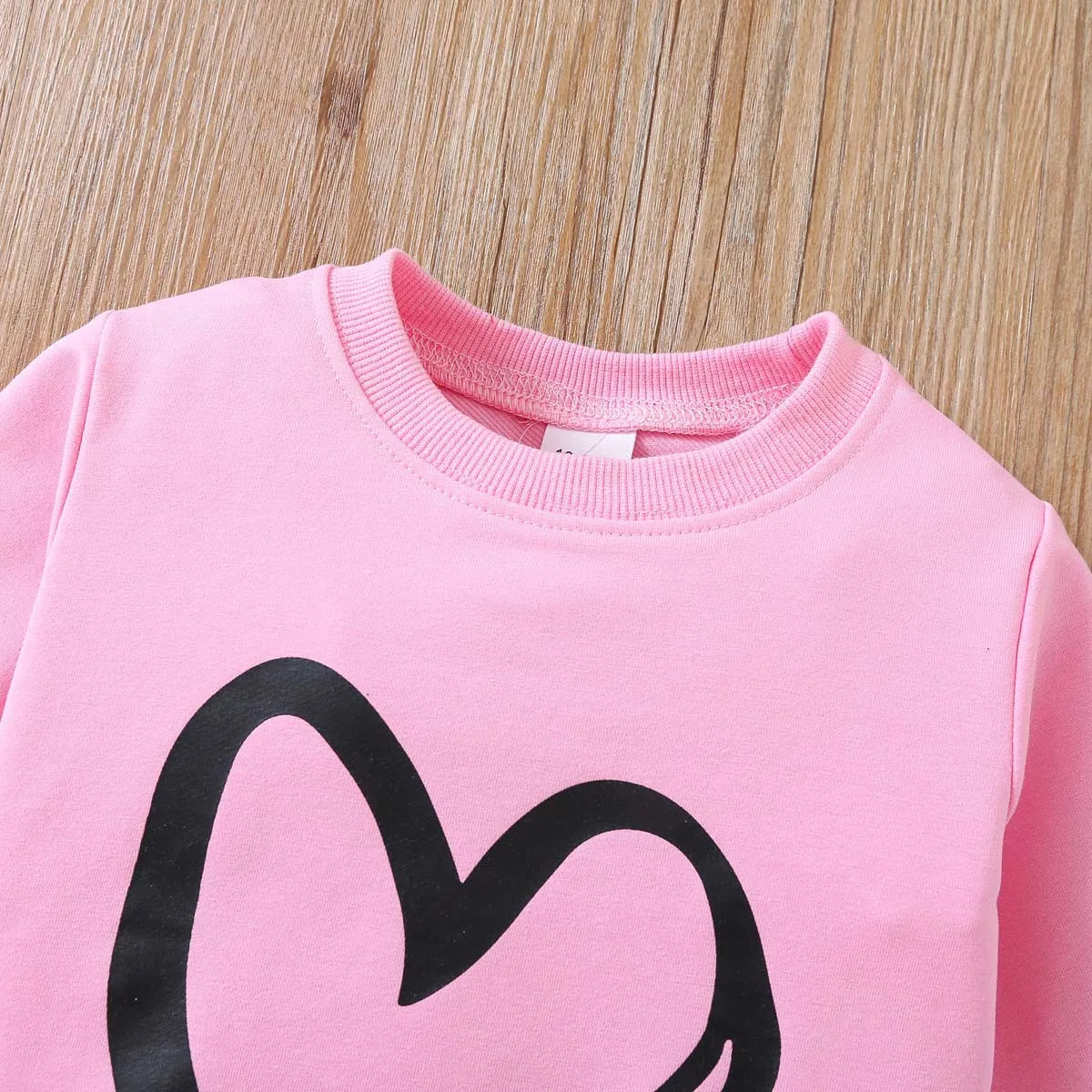 Autumn girls long-sleeved love printed blouse + trousers cotton baby Valentine's day pullover kids fashion casual clothing
