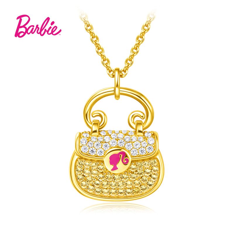 Barbie Bag Shaped Necklace Fashion Women Daily Jewelry Rose Gold Ins Y2K Girls Makeup Accessory Necklaces Collar Decor Gifts