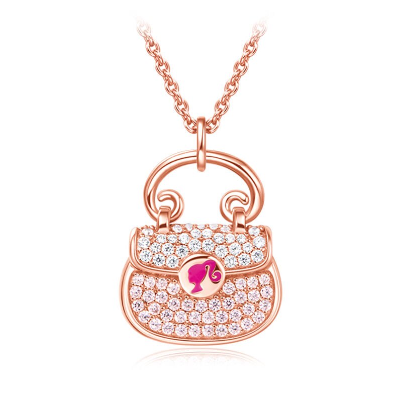 Barbie Bag Shaped Necklace Fashion Women Daily Jewelry Rose Gold Ins Y2K Girls Makeup Accessory Necklaces Collar Decor Gifts gold