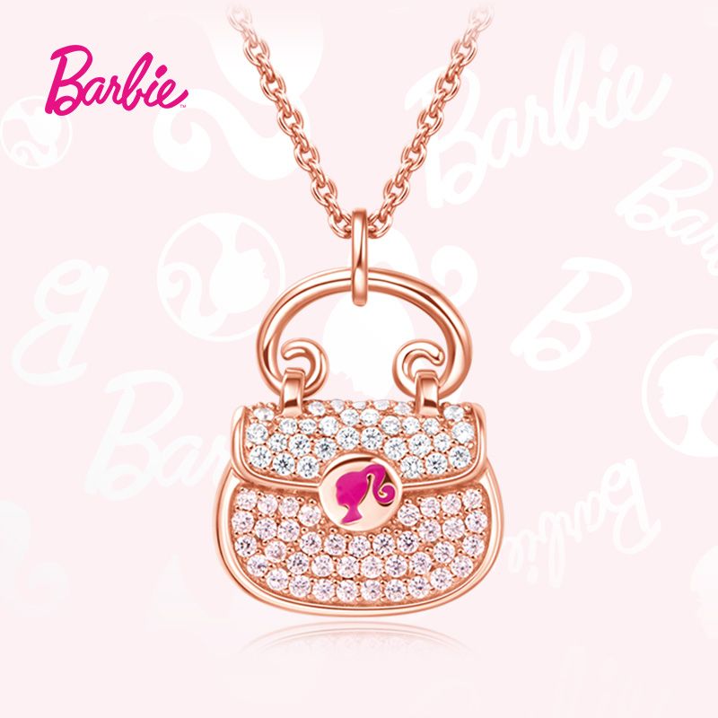 Barbie Bag Shaped Necklace Fashion Women Daily Jewelry Rose Gold Ins Y2K Girls Makeup Accessory Necklaces Collar Decor Gifts AMAIO
