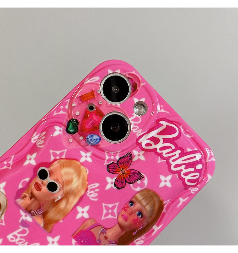 Barbie Cartoon Doll Iphone13Promax Case Iphone12 Protective Cover 11 Soft Xs Silicone Xr Anti-Fall 14Plus Airbags Phone Holder