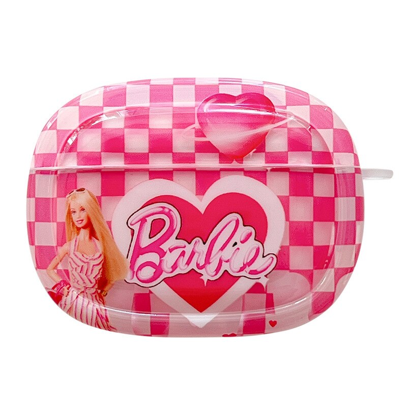 Barbie Checkerboard Airpods 12 Pro Protective Sleeve Cute Y2K Girls Wireless Bluetooth Headphone Sleeve Silicone Holder Gift Toy