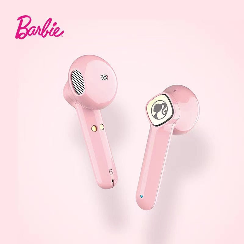 Barbie Earphone Mini Wireless Bluetooth Headset Retro Portable Girls Phone Accessories Fashion Girly Heart Durable Kawaii Gift