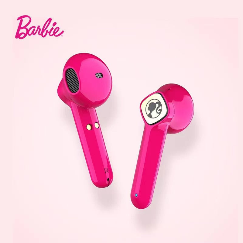 Barbie Earphone Mini Wireless Bluetooth Headset Retro Portable Girls Phone Accessories Fashion Girly Heart Durable Kawaii Gift