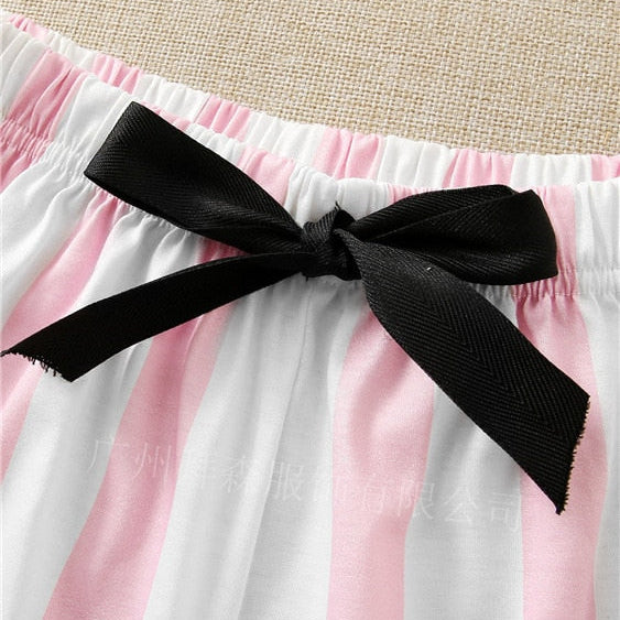 Barbie Letter Pink Home Service Kawaii Ice Silk Soft Ladies Pajamas Suit Long Sleeve Set Women Shorts Nightdress Clothes Gifts