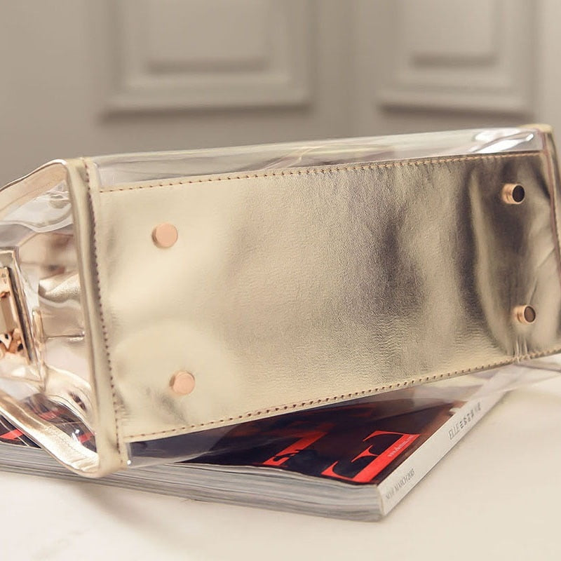 Barbie Letter Women Bag Fashion Beach Shoulder Handbag Portable Girls Messenger Transparent Jelly Ladies Bags Pouch Gifts