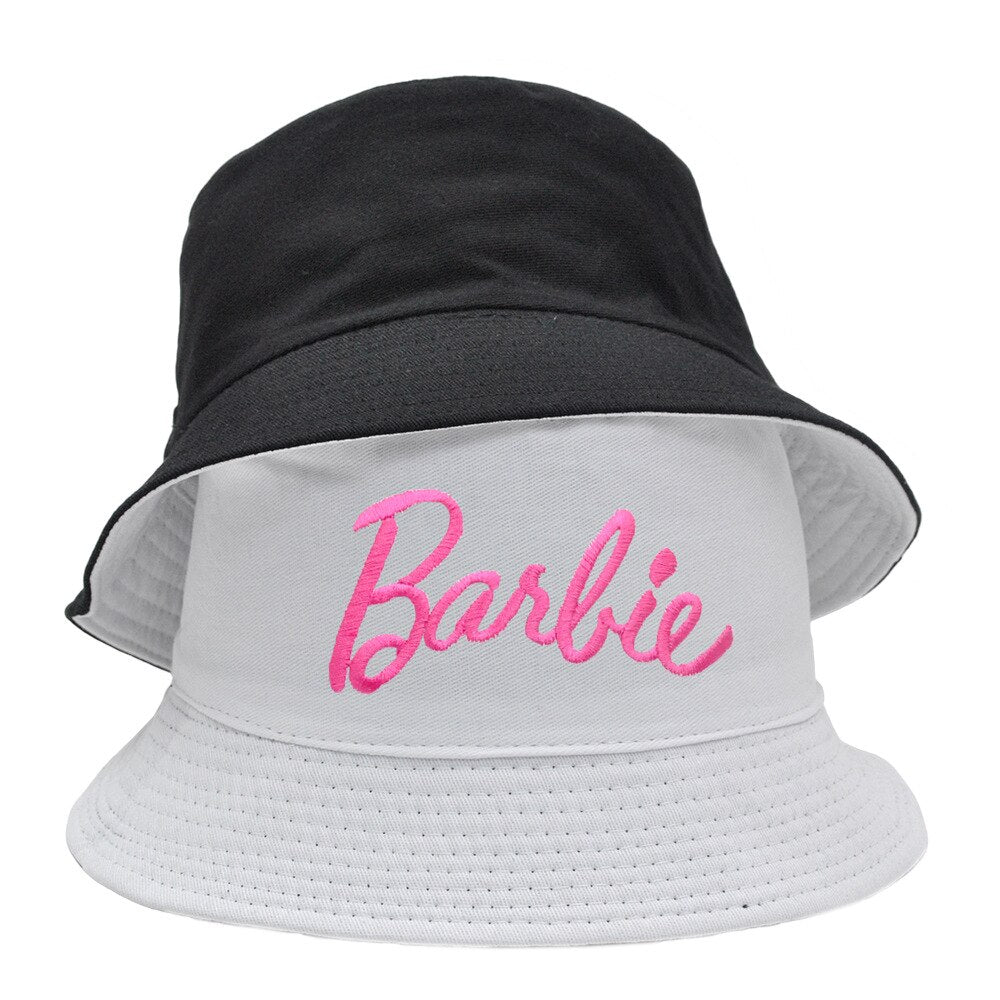 Barbie Macaron Fisherman Hat Summer Casual Sunshade Anime Kawaii Wide Brim Fishing Cap Women's Girl Sun Protection Birthday Gift