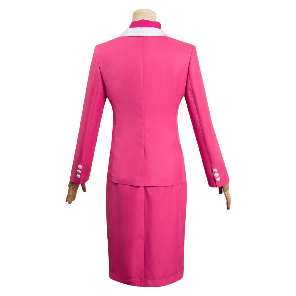 Barbie Margot Cosplay Pink Uniform Skirt Set Women Fashion Dress Costume Hat Outfits Female Girls Halloween Carnival Suit New