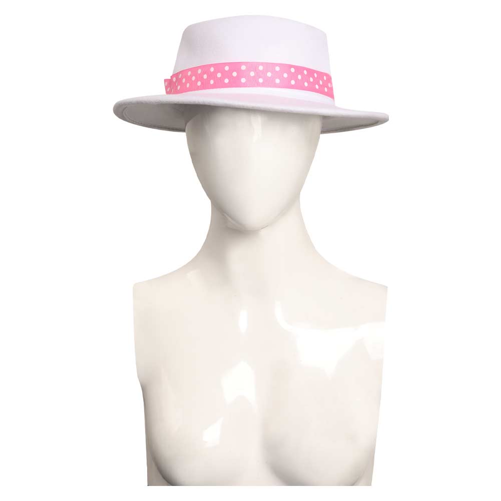 Barbie Margot Cosplay Pink Uniform Skirt Set Women Fashion Dress Costume Hat Outfits Female Girls Halloween Carnival Suit New