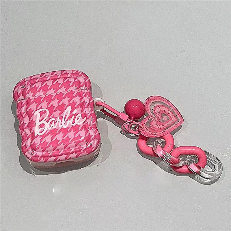 Barbie Niche Pink Pendant Airpodspro Headphone Cover Anime Fashion Women Y2K Girls Wireless Bluetooth Protective Case Keychain
