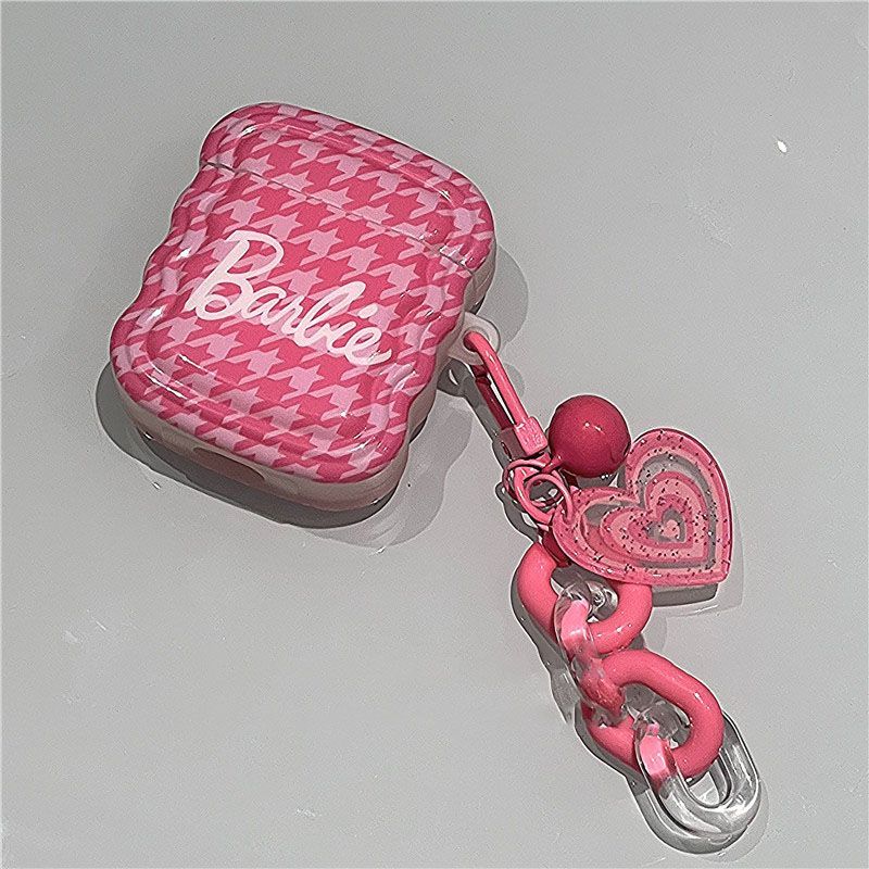 Barbie Niche Pink Pendant Airpodspro Headphone Cover Anime Fashion Women Y2K Girls Wireless Bluetooth Protective Case Keychain