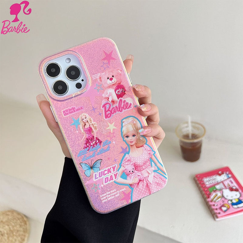 Barbie Phone Case Anime Fashion Female Iphone14Promax Shell Tpu Cute Kawaii Y2K Girls Phone Cell Holder Cartoon Protective Case AMAIO