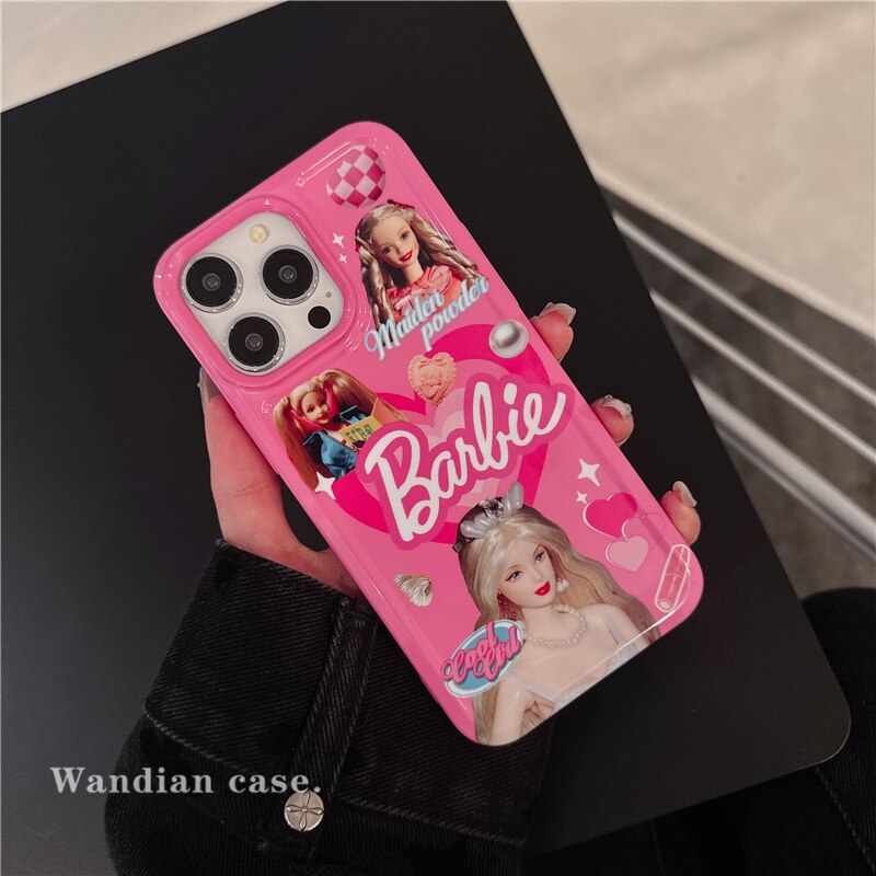 Barbie Princess Doll Iphone14Pro Max Fashion Women Mobile Phone Case Xr Film Hard Shell 11 Silicone Protective Holder Accessory