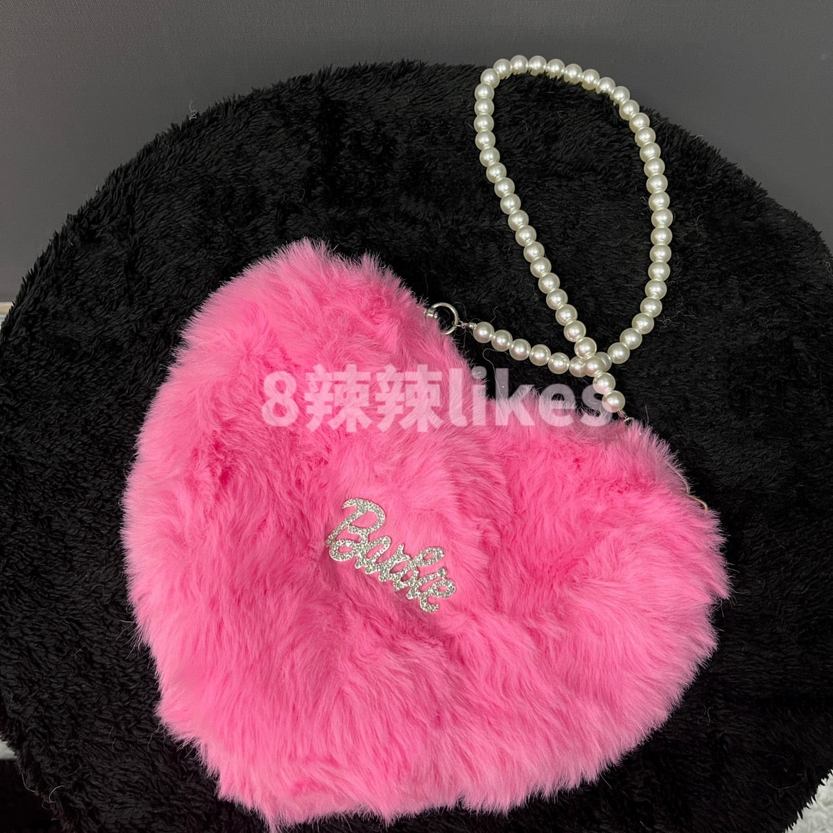 Barbie Princess Messenger Bag Fashion Women Y2K Girls Chain Plush Love Handbag Portable Fashion Woemn Messenger Armpit Bags Gift rose red
