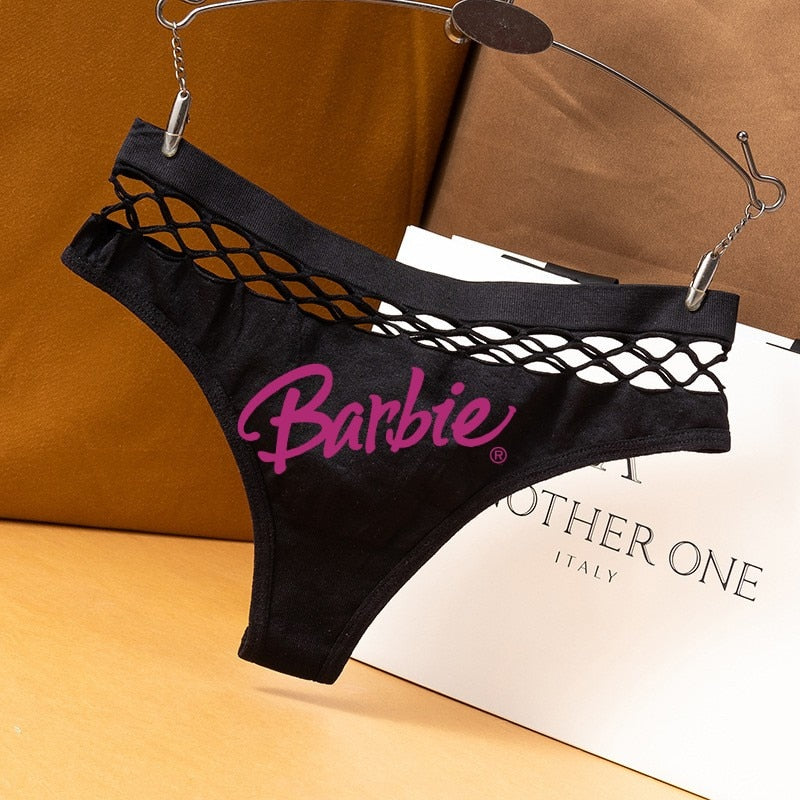 Barbie Princess Sexy Fishnet Hole Hollow Sports Female Triangle Panties Fashion Ladies Y2K Girls Underwear Bikini Briefs Thong black8