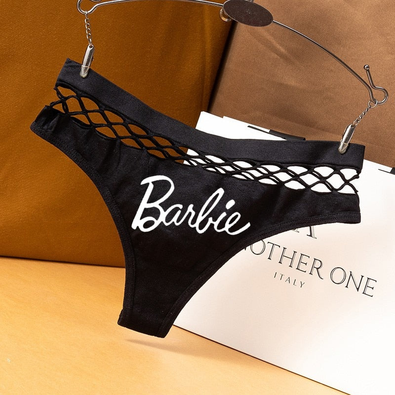 Barbie Princess Sexy Fishnet Hole Hollow Sports Female Triangle Panties Fashion Ladies Y2K Girls Underwear Bikini Briefs Thong black10
