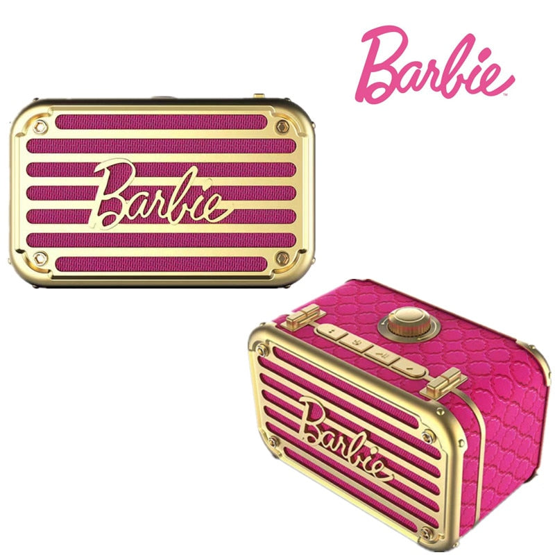 Barbie Wireless Smart Speaker Kawai Anime Cartoon Mini Bluetooth Retro Portable Audio Phone Accessories Girls Gifts Decoration