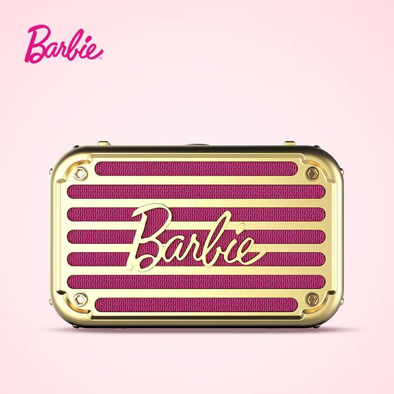 Barbie Wireless Smart Speaker Kawai Anime Cartoon Mini Bluetooth Retro Portable Audio Phone Accessories Girls Gifts Decoration